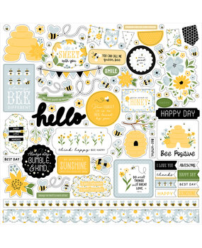 Echo Park Happy As Can Bee 12x12 Inch Element Sticker (HCB376014) (OUTLET)