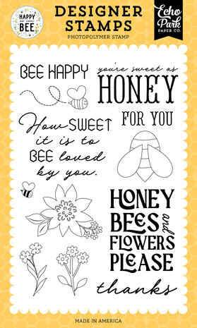 Echo Park Bee Happy Clear Stamps (HCB376044) (OUTLET)