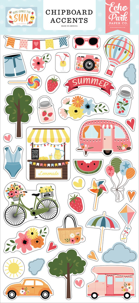 Echo Park Here Comes The Sun Chipboard Accents (HCTS311021) (OUTLET)