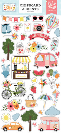 Echo Park Here Comes The Sun Chipboard Accents (HCTS311021) (OUTLET)