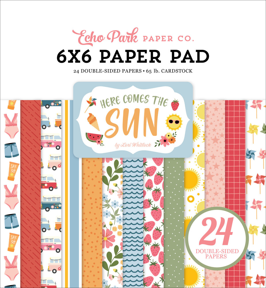 Echo Park Here Comes The Sun 6x6 Inch Paper Pad (HCTS311023) (OUTLET)