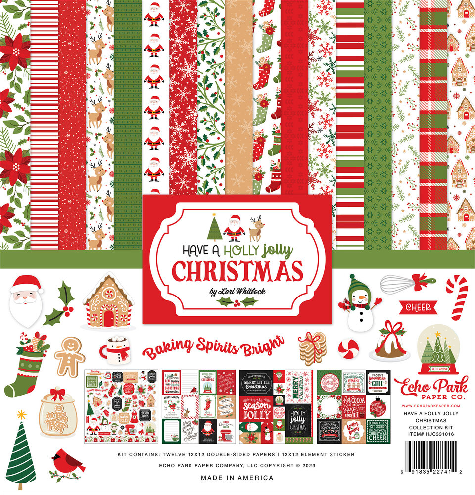 Echo Park Have A Holly Jolly Christmas 12x12 Inch Collection Kit (HJC331016) (OUTLET)