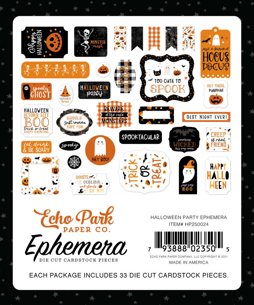 Echo Park Halloween Party Ephemera (HP250024) (OUTLET)
