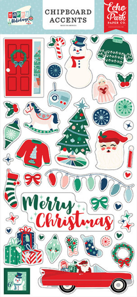 Echo Park Happy Holidays Chipboard Accents (HPH327021) (OUTLET)