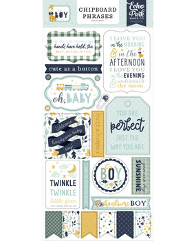 Echo Park It's A Boy Chipboard Phrases (IAB278022) (OUTLET)