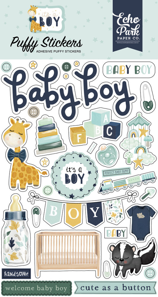 Echo Park It's A Boy Puffy Stickers (IAB278066) (OUTLET)