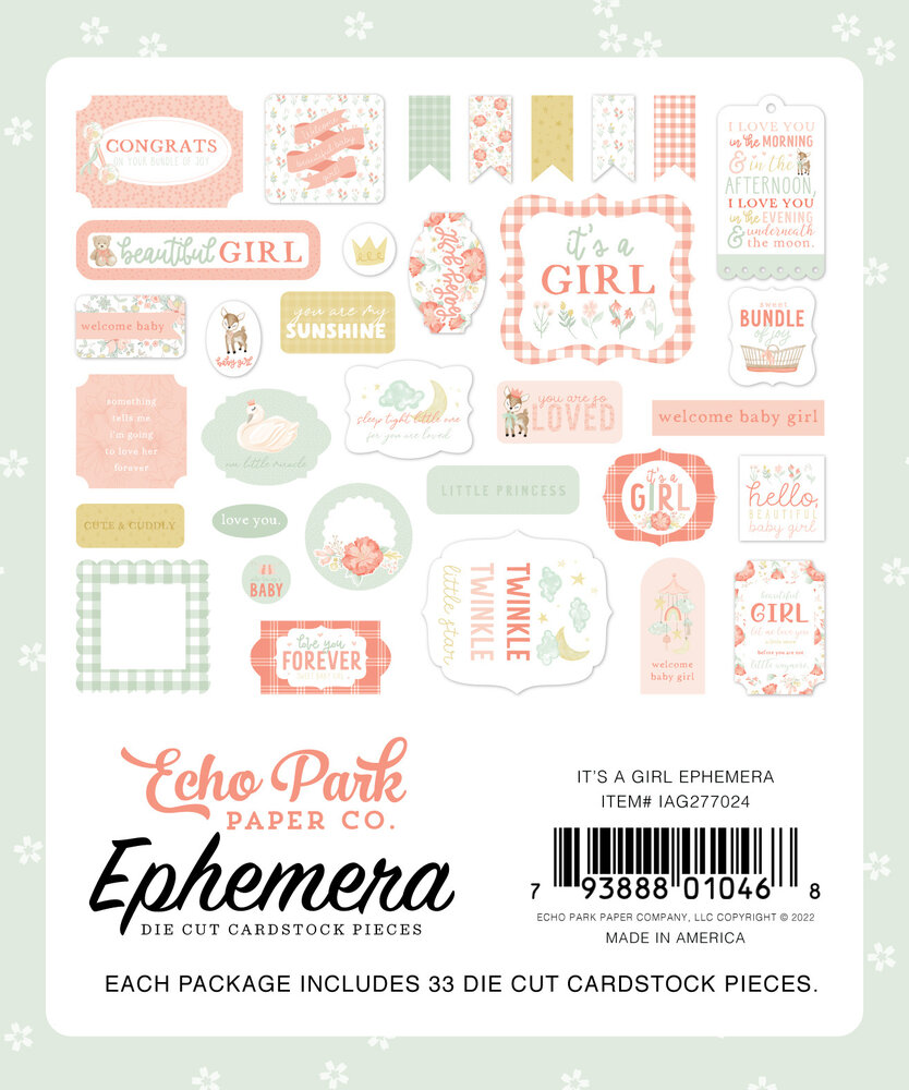 Echo Park It's A Girl Ephemera (IAG277024) (OUTLET)
