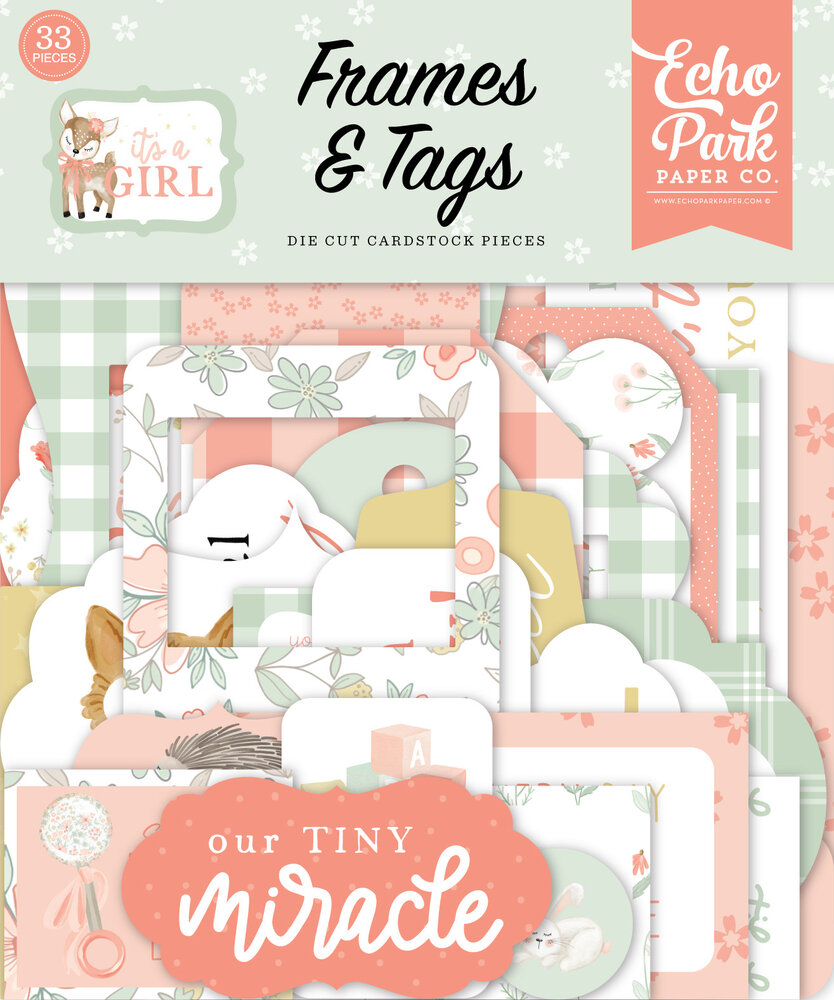 Echo Park It's A Girl Frames & Tags (IAG277025) (OUTLET)