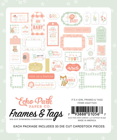 Echo Park It's A Girl Frames & Tags (IAG277025) (OUTLET)