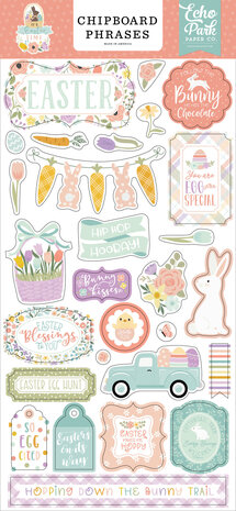 Echo Park It's Easter Time Chipboard Phrases (IET300022) (OUTLET)