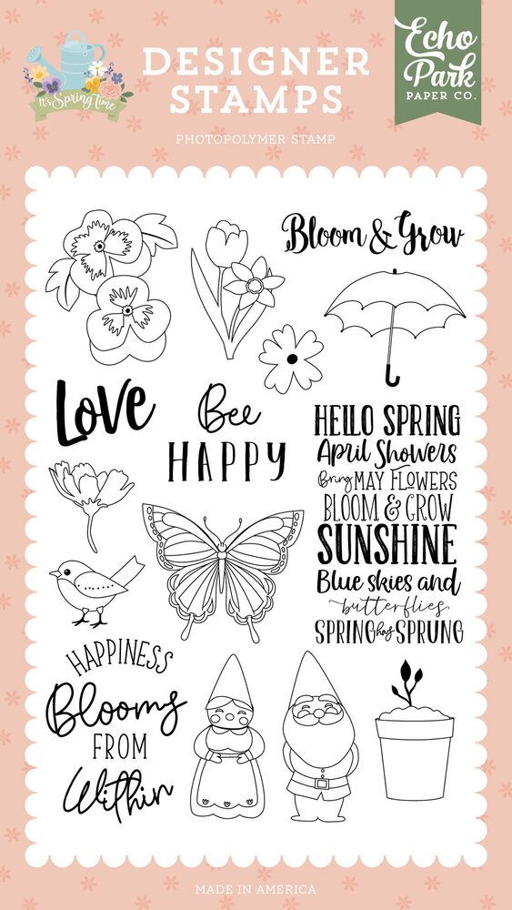 Echo Park Happiness Blooms Designer Stamps (IST299044) (OUTLET)