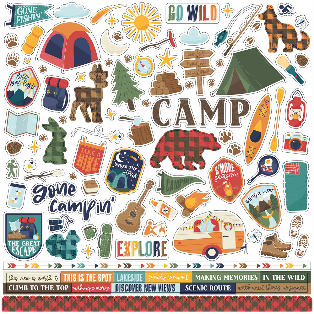 Echo Park Into The Wild 12x12 Inch Element Sticker (ITW375014) (OUTLET)