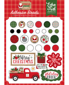 Echo Park Jingle All The Way Adhesive Brads (JIN252020) (OUTLET)