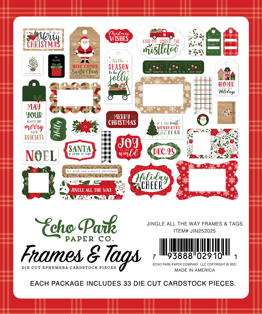 Echo Park Jingle All The Way Frames & Tags (JIN252025) (OUTLET)