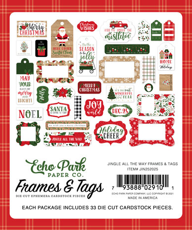 Echo Park Jingle All The Way Frames & Tags (JIN252025) (OUTLET)