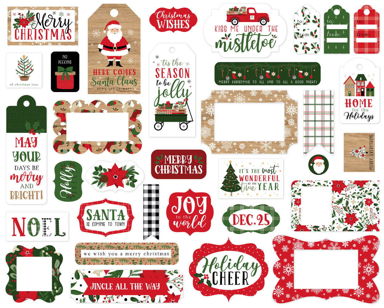 Echo Park Jingle All The Way Frames & Tags (JIN252025) (OUTLET)
