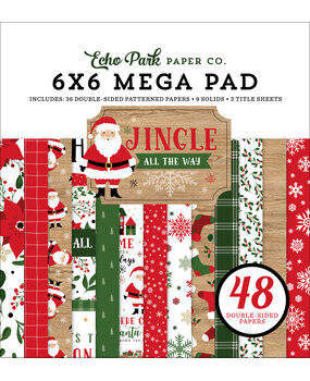 Echo Park Jingle All The Way 6x6 Inch Cardmakers Mega Pad (JIN252031) (OUTLET)