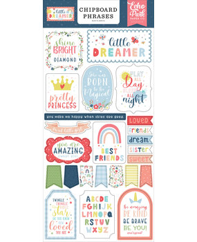 Echo Park Little Dreamer Girl Chipboard Phrases (LD237022) (OUTLET)