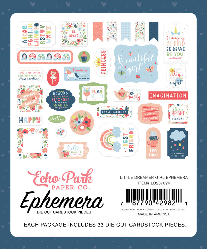 Echo Park Little Dreamer Girl Ephemera (LD237024) (OUTLET)