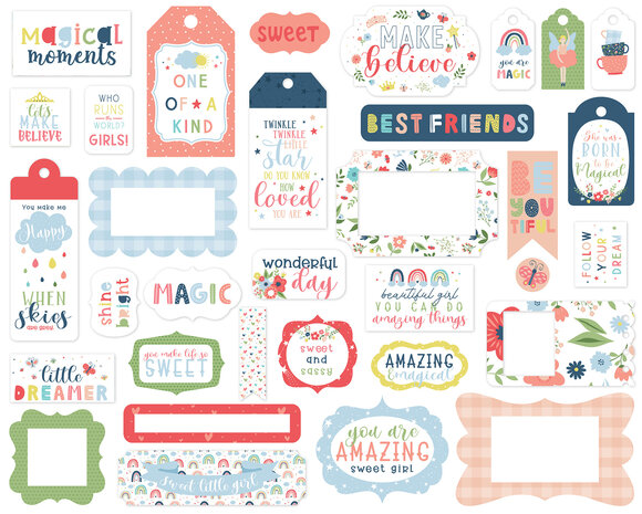 Echo Park Little Dreamer Girl Frames & Tags (LD237025) (OUTLET)