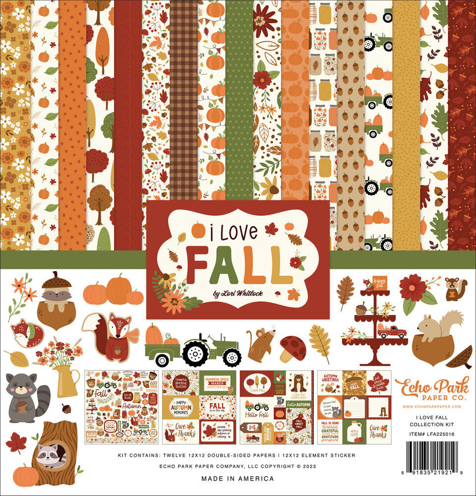 Echo Park I Love Fall 12x12 Inch Collection Kit (LFA225016) (OUTLET)