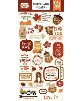 Echo Park I Love Fall Chipboard Phrases (LFA225022) (OUTLET)