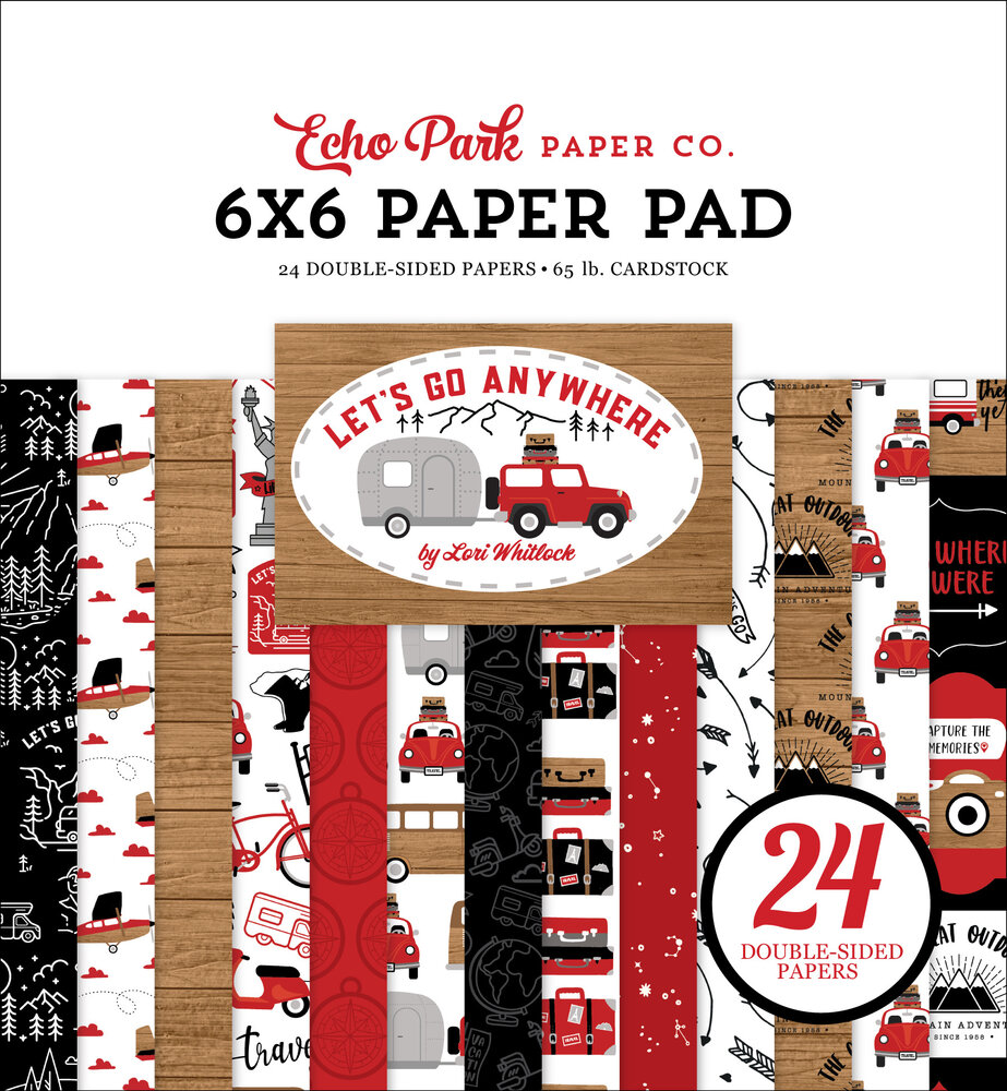 Echo Park Let's Go Anywhere 6x6 Inch Paper Pad (LGA242023) (OUTLET)