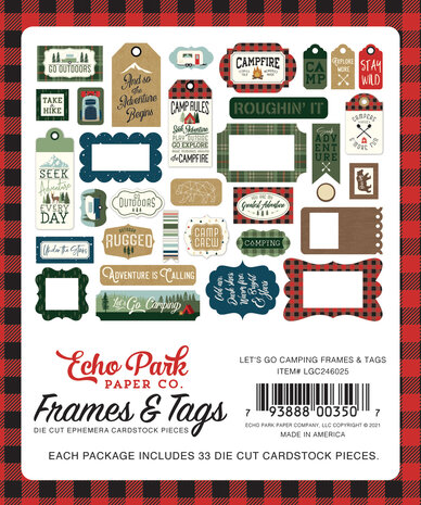 Echo Park Let's Go Camping Frames & Tags (LGC246025) (OUTLET)