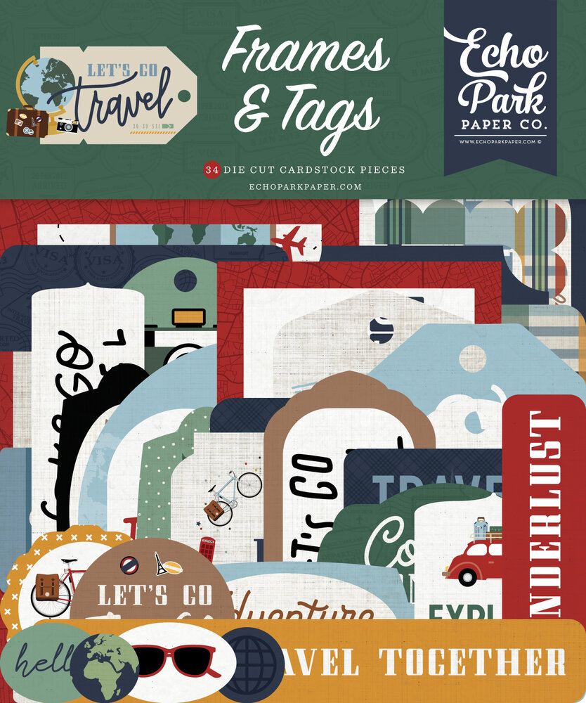 Echo Park Let's Go Travel Frames & Tags (LGT310025) (OUTLET)