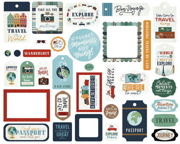 Echo Park Let's Go Travel Frames & Tags (LGT310025) (OUTLET)