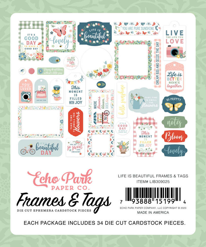 Echo Park Life Is Beautiful Frames & Tags (LIB309025) (OUTLET)