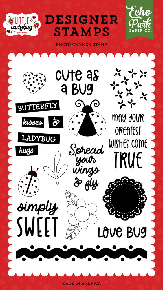 Echo Park Cute As a Bug Designer Stamps (LLB347044) (OUTLET)
