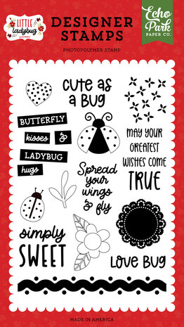 Echo Park Cute As a Bug Designer Stamps (LLB347044) (OUTLET)