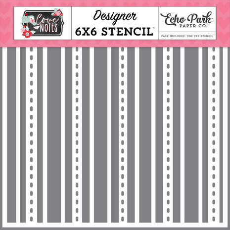 Echo Park Smitten Stripes Stencil (LN344035) (OUTLET)