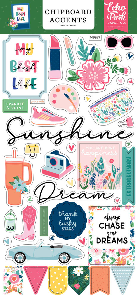 Echo Park My Best Life Chipboard Accents (MBL367021) (OUTLET)