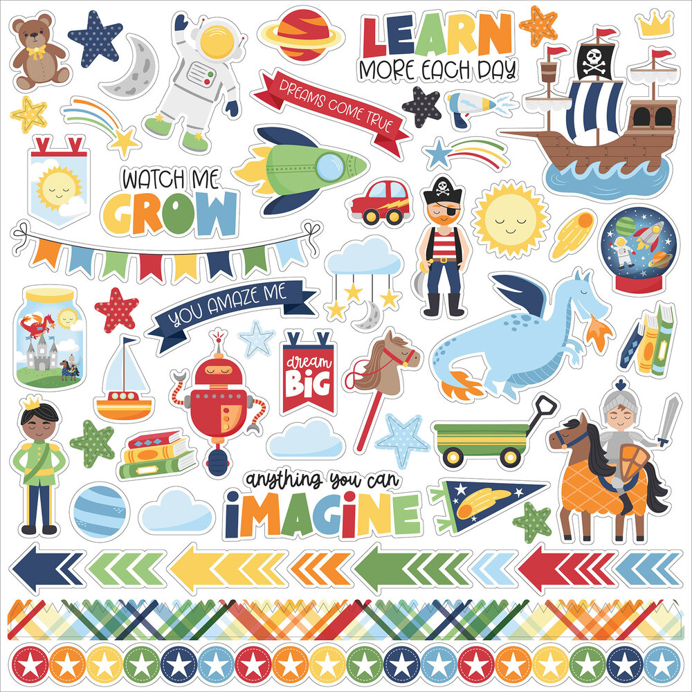 Echo Park My Little Boy 12x12 Inch Element Sticker (MLB357014) (OUTLET)