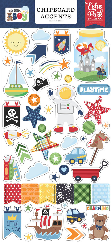 Echo Park My Little Boy Chipboard Accents (MLB357021) (OUTLET)