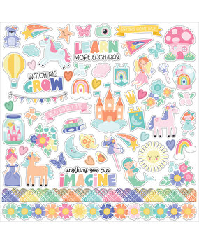 Echo Park My Little Girl 12x12 Inch Element Sticker (MLG358014) (OUTLET)