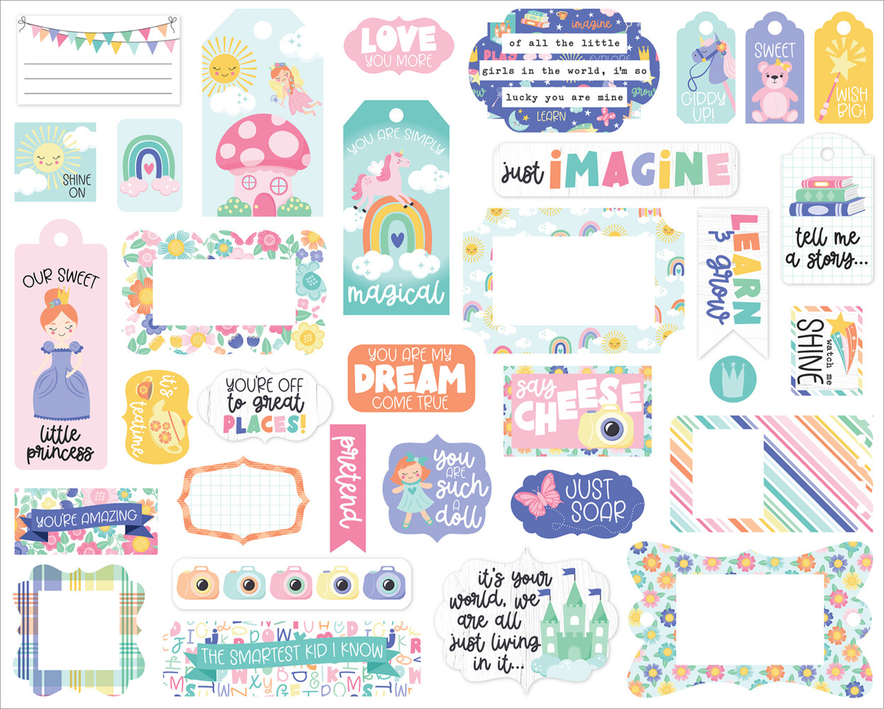 Echo Park My Little Girl Frames & Tags (MLG358025) (OUTLET)