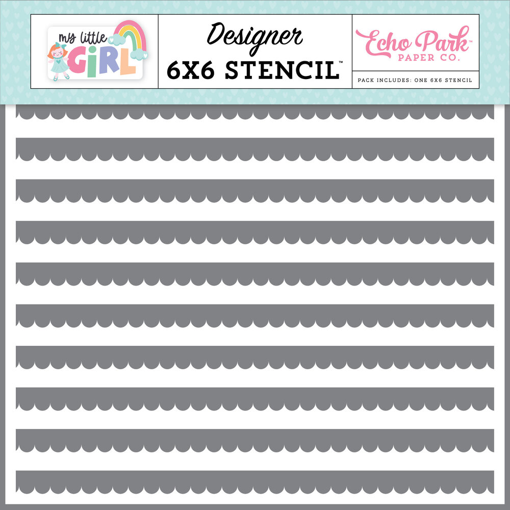 Echo Park Scallop Stripes Stencil (MLG358034) (OUTLET)