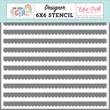 Echo Park Scallop Stripes Stencil (MLG358034) (OUTLET)