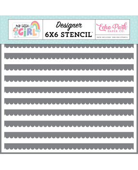 Echo Park Scallop Stripes Stencil (MLG358034) (OUTLET)