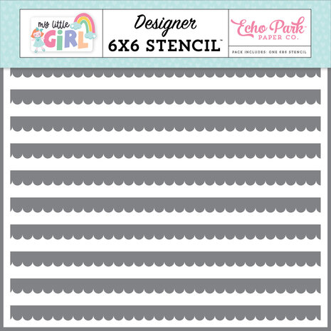 Echo Park Scallop Stripes Stencil (MLG358034) (OUTLET)