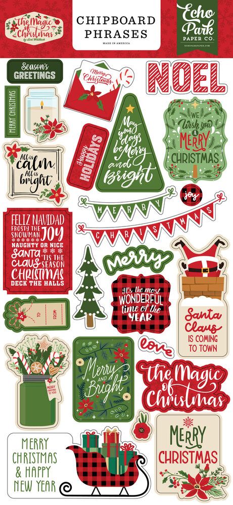 Echo Park The Magic Of Christmas Chipboard Phrases (MOC286022) (OUTLET)