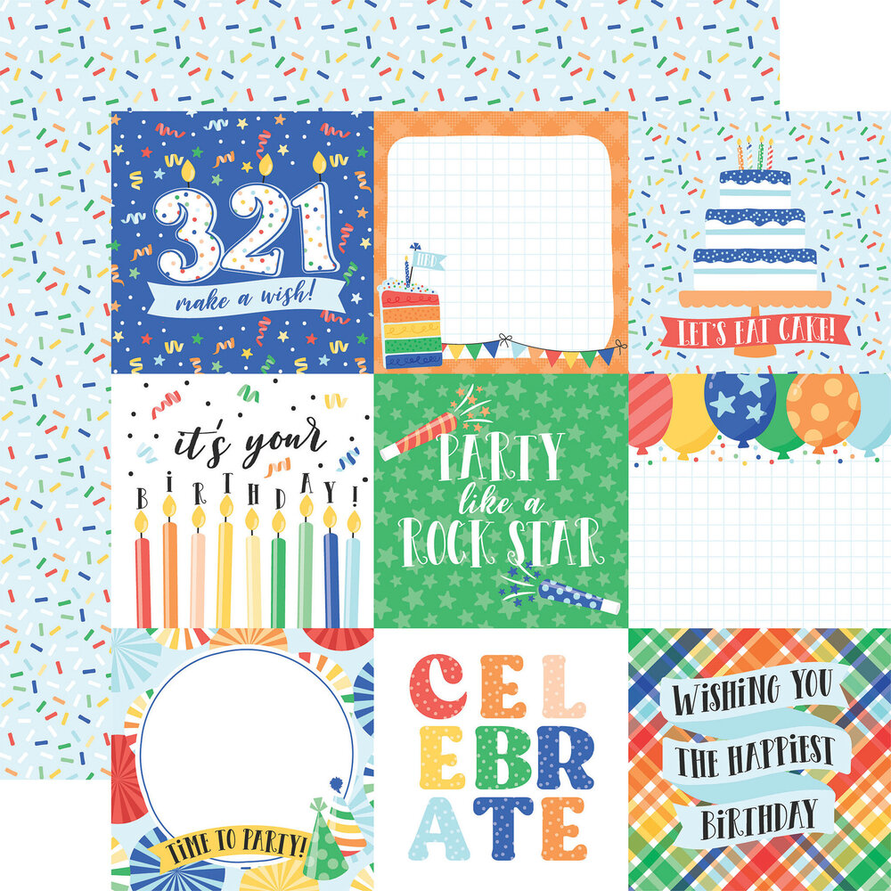 Echo Park Make A Wish Birthday Boy 12x12 Inch Collection Kit (MWB348016) (OUTLET)