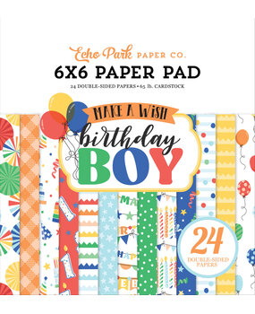 Echo Park Make A Wish Birthday Boy 6x6 Inch Paper Pad (MWB348023) (OUTLET)