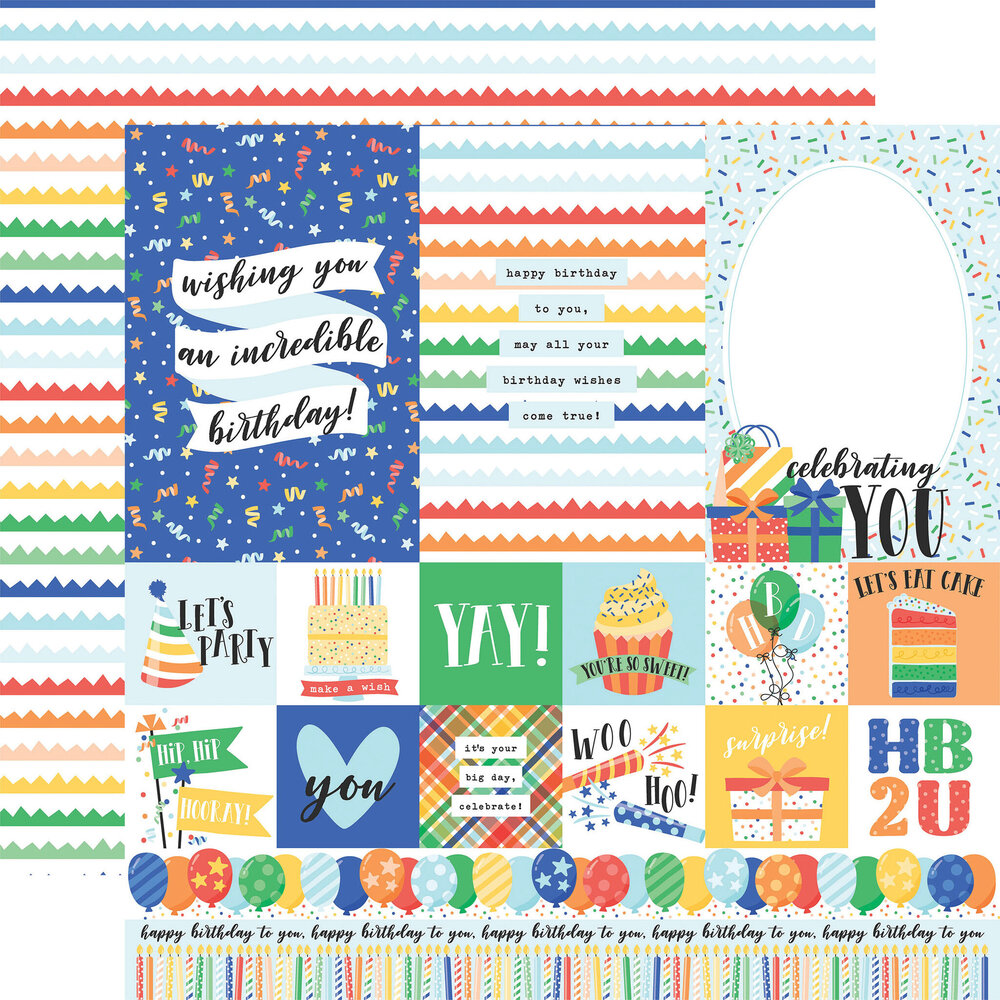 Echo Park Make A Wish Birthday Boy 6x6 Inch Paper Pad (MWB348023) (OUTLET)