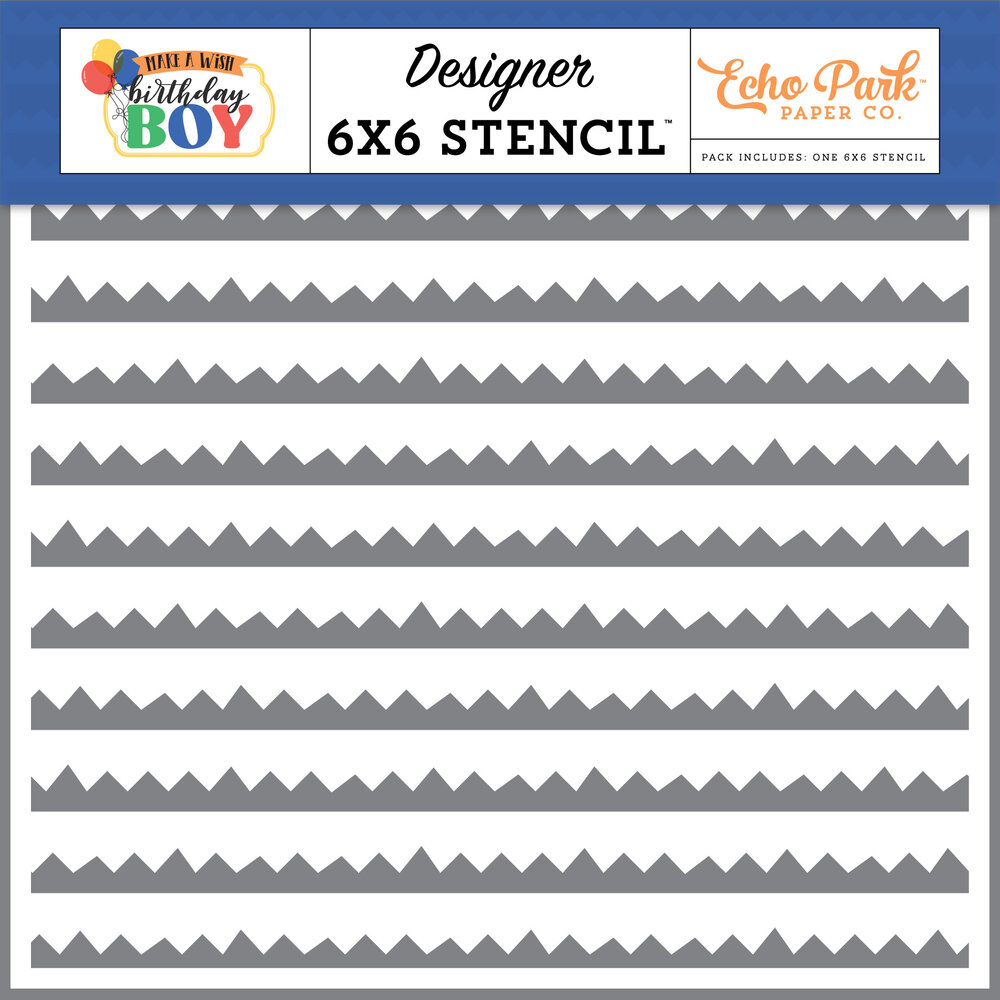 Echo Park Birthday Boy Borders Stencil (MWB348034) (OUTLET)