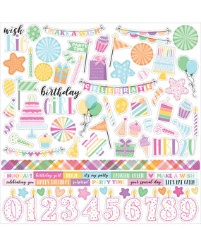Echo Park Make A Wish Birthday Girl Element Sticker (MWG349014) (OUTLET)
