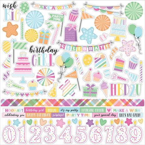 Echo Park Make A Wish Birthday Girl 12x12 Inch Collection Kit (MWG349016) (OUTLET)